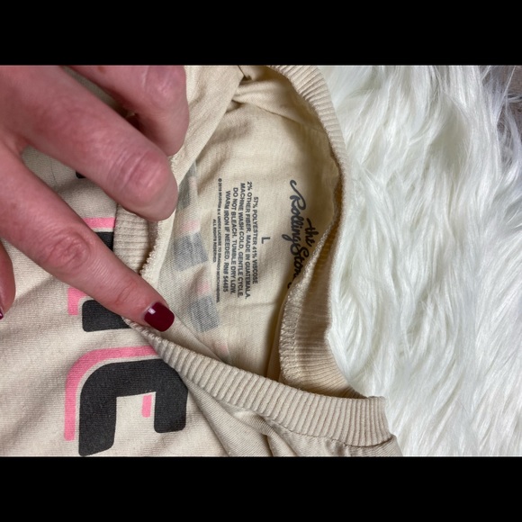 The Rolling Stones Crop Cut Off Tee Large - Picture 3 of 3